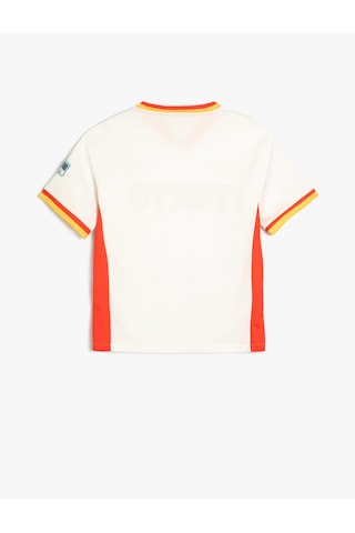 Koton Spor Tişört Tokyo Baskılı Kısa Kollu V Yaka Baskılı Beyaz 4skb10730tk Beyaz