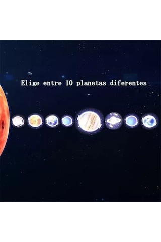 Maiyame Kara Kasa Akrilik Perde 10 Gezegenli Evren, Yıldız, Galaksi, Dünya Işıklı Projeksiyon Lambası