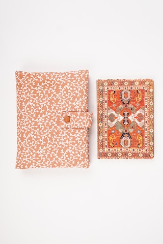 Kitap Ve Defter Kılıfı Çiçek Desenli Kumaş Organizer 19x26 Cm