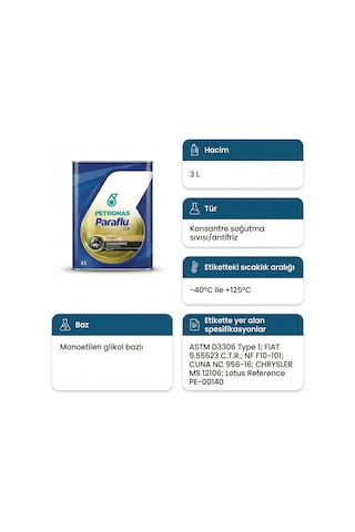 Petronas Paraflu Up 3l Konsantre Antifriz Oat Fıat 9.55523 Kırmızı