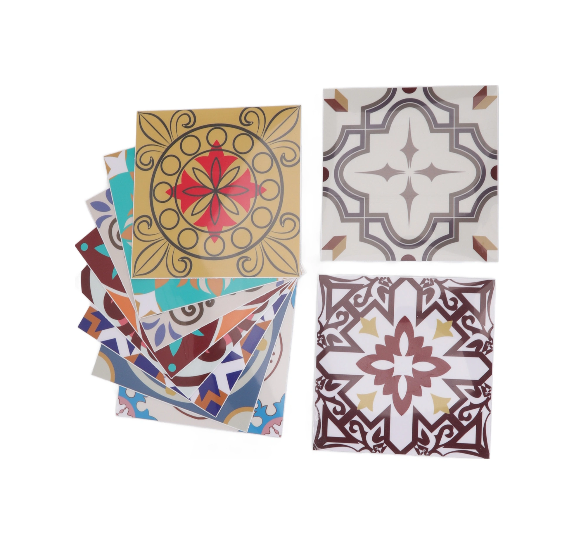 Geeroyoo 10 Adet 15x15cm Pvc Materıalı Suya Dayanıklı Morağ Kurgu Kapı- Duvar- Merdane Stıcker Random Desen Diğer