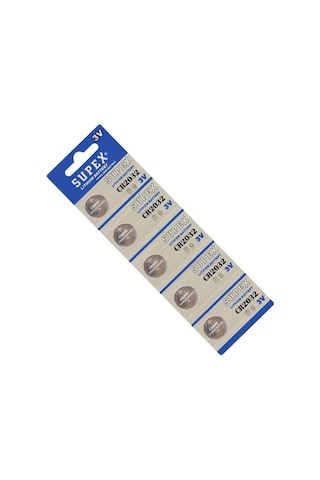 Supex Cr2032 3v Lityum Düğme Pil 5'li Kart Paket