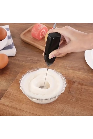 Sunshine011 Siyah Mini Elektrikli Köpük Yapıcı Pil İle Çalışan, 4 Renk, Kahve, Kapuçino Ve Krema İçin