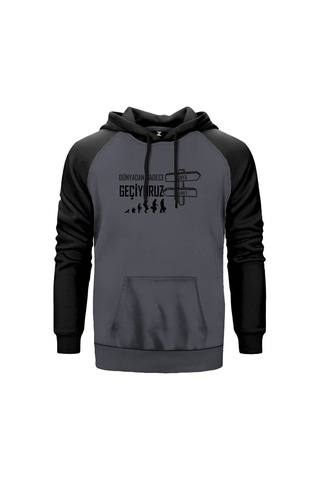 Dünya Ahiret Kırmızı Renk Reglan Kol Sweatshirt