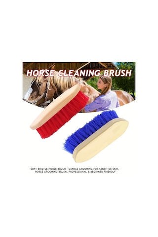 Elmpaly İki Sivri Uçlu Mavi At Bakım Fırçası, Esnek Ve Etkili Tüy Temizleme Fırçaları