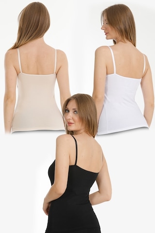 3lü Emzirme Atleti Siyah-beyaz-ten