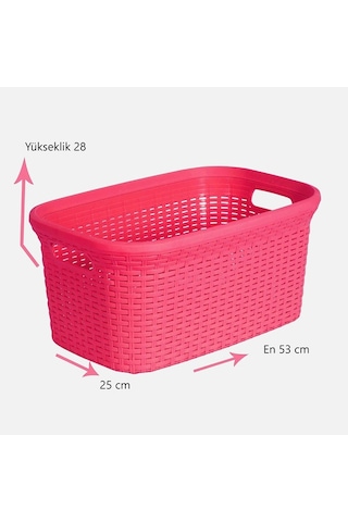 Saban Hasır Görünümlü Çamaşır Selesi 35lt Pembe Diğer