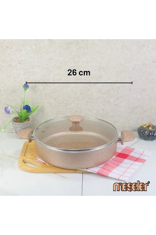 Meşeler Granit 26 CM Basık Tencere Rose