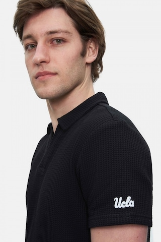 Ucla Russel Siyah Polo Yaka Baskılı Standard Fit Erkek Tshirt Siyah