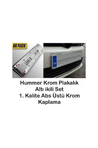 Hummer Krom Plakalık Nikel Plaka Altı Ön-Arka 490472885