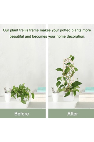 Ximistore9 Ahşap Bahçe Sarmaşık Desteği, 3 Parça İç-dış Mekan Bitki Dekorasyonu 300x132mm