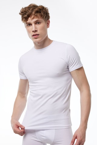 Malabadi Erkek Beyaz Yuvarlak Yaka Kısa Kollu Modal T-shirt Body