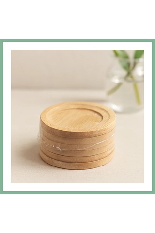 Bşkvirgo Bambu Ahşap Çay Tabağı 6'lı - 9.7 Cm Bsk2026