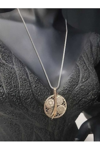 Zülfikar Kılıcı V 5 Dua Yazılı Hz.süleyman Mühürlü Gümüş Dönen Madalyon Hediye Kolye