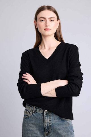 Defacto Relax Fıt V Yaka Kazak C4024ax26wnbk81 Siyah-bk81