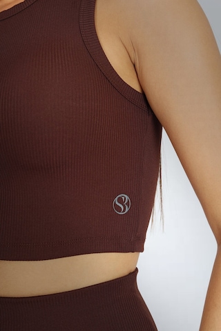 Soft&Basic Halter Yaka Esnek Kaşkorse Kumaş Kahverengi Atlet Kahverengi
