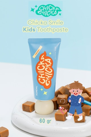 Renkli, Çürüklere Karşı Etkili Çocuk Diş Macunu Kundal Chicka Smile Kids Toothpaste Caramel
