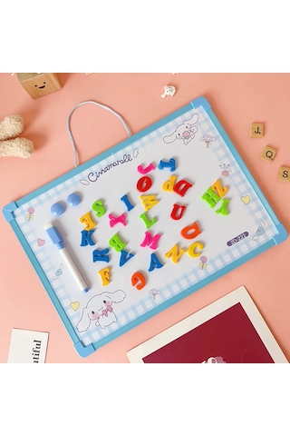 Snapbuy Sanrio Temalı Kuromi Seçenekli Silinebilir Mıknatıslı Yazı Tahtası Harf Ve Rakamlı, Duvara Asılabilir Mavi