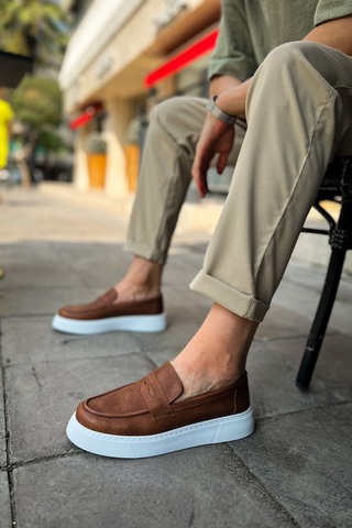 Roof Atelier Erkek Taba Loafer Ayakkabı - 421 - Cbt Bandera Taba