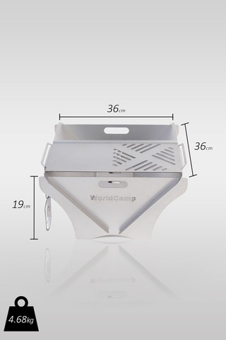 Orta Boy Portatif Mangal Ateş Kutusu Gri