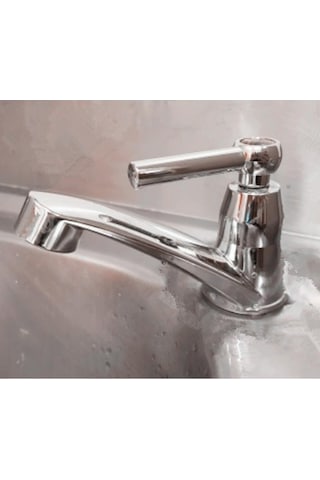 Bosphorusboutique02 Сантек Тех Кулпу Кол-а Лавabo Батaryасı, G1/2'' Bağlantılı, Tek Soğuk Su, Havza/mutfak/evye/banyo/tuvalet İçin, Krom Kaplama Abs Krom