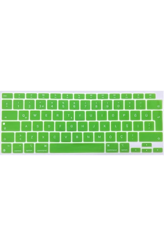 Arabulalaca Apple Uyumlu MacBook Air 13 İnç 2020 A2337 M1 Işlemcili Türkçe Q Silikon Klavye Koruyucu Yeşil