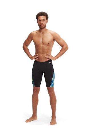 Speedo Allover Digital V-cut Jam-mer Erkek Yüzücü Mayosu Siyah-mavi Siyah