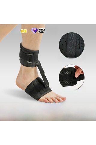 Qingmipy Ayak Aşağı Doğru Eğilmesi, İç/dış Dönmesi İçin Tutturucu, Solunumlu Rehabilitasyon Ayak托su, Ayak Tabanı Fasiyiti İçin Ayak Desteği Kemer Siyah, Tek Adet, Universal Beden, Ayarlanabilir Boyut