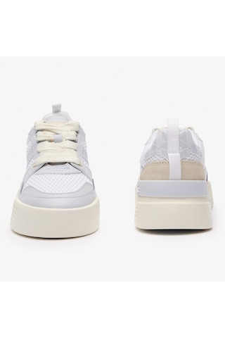 Lacoste L002 Womens Sneaker Suni Deri Tekstil Kadın Günlük Spor Ayakkabı Beyaz