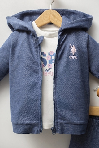 U.S. Polo Assn. Kız Bebek 3lü Takım - Mavi Mavi