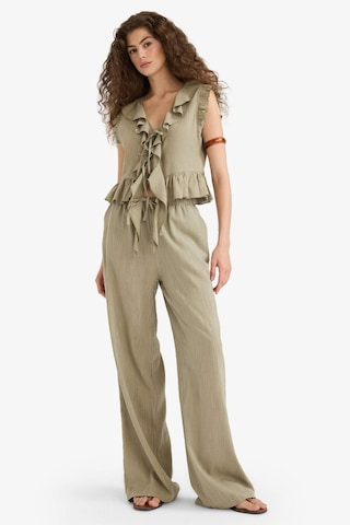 Defacto Wide Leg Çift Cepli Normal Bel Standart Boy Pantolon D1009ax25spkh459 Haki