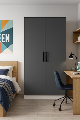 Modern 2 Kapaklı Gardırop Antrasit