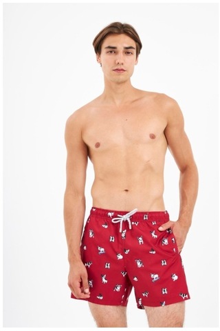 John Frank Erkek Mayo Şort jfsssw100-f-bulldog-burgundy-17757 001