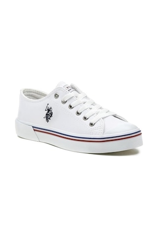 U.S. Polo Assn. U.S.POLO PENELOPE PU WT SUNİ DERİ ((KETEN DEĞİLDİR)) SPOR AYAKKABI Beyaz