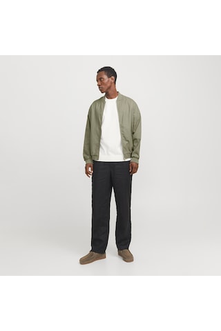 Jack&jones Blaleister Linen Blend Bomber Erkek Haki Klasik Yaka Ceket Haki