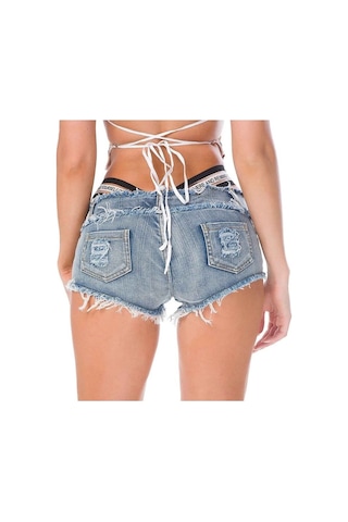Merry See Bel Lastik Detaylı Denim Kot Şort