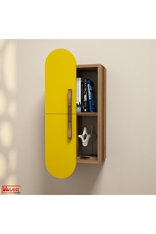 Variant Rose Duvar Rafı - Ceviz / Sarı