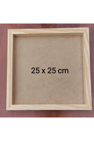 25x25cm Ahşap Çerçeveli Pano Ham Camsız - Arkalık Sabit