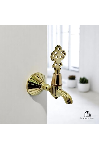 İsaoğlu Yapı Kurna Hamam Musluğu Osmanlı Musluğu Pirinç Malzeme Gold Gold