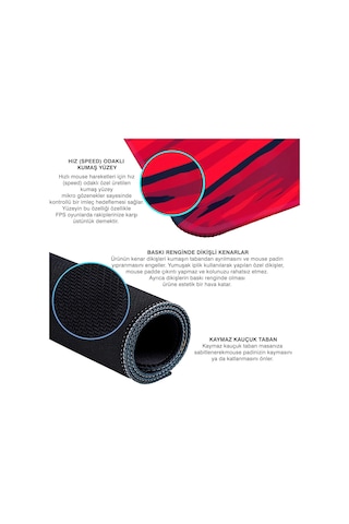 Gaming Mouse Pad 70x30 Cm Xl Büyük Dikişli Kenar Speed Oyuncu Mouse Pad 911rsr, 70x30 Cm