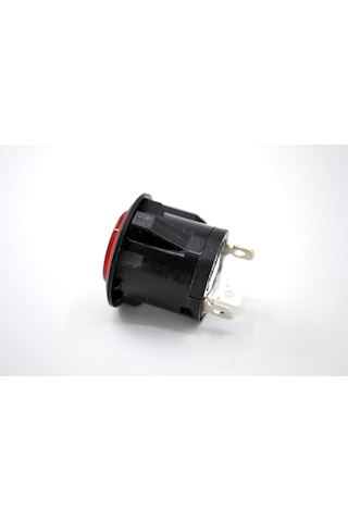 26mm 12v Kırmızı Işıklı Power Logolu 1-0 Kalıcı Anahtar Yuvarlak