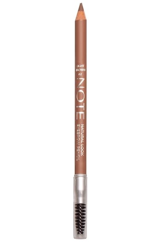 Note Cosmetique Natural Eyebrow Pencil Waterproof Çift Taraflı Suya Dayanıklı Kaş Kalemi 02 Light Brown - Açık Kahve