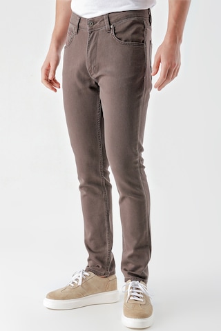 Erkek Kahve Mevsimlik Pamuk 5 Cep Slim Fit Jean Pantolon 25ms003008400 Kahve Kahve Kahverengi