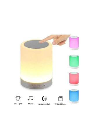 Yeni Akıllı Müzik Lambası Bluetooth Hoparlör 7 Renk Led Işıklar Mic Tf İle Kablosuz Taşınabilir Subwoofer