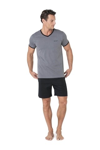 Pierre Cardin 5640 Erkek Triko Sabahlıklı 5'li Pijama Takım-gri Gri Melanj
