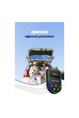 2'si 1 Arada Bluetooth 5.3 Ses Adaptörü, Ses Alıcısı / Vericili, Renkli Işığa Sahip Mp3 Çalar