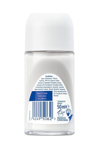 Kadın Roll-on Deodorant Powder Touch 50ml, 72 Saat Anti-perspirant Koruma, Yumuşak Koltuk Altı Hissi