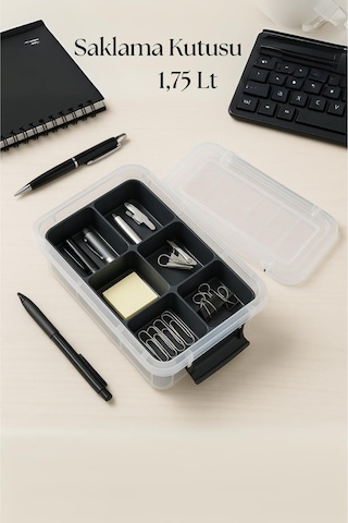 1,75 L Şeffaf Saklama Kutusu & Organizer Düzenleme Kutusu Şeffaf