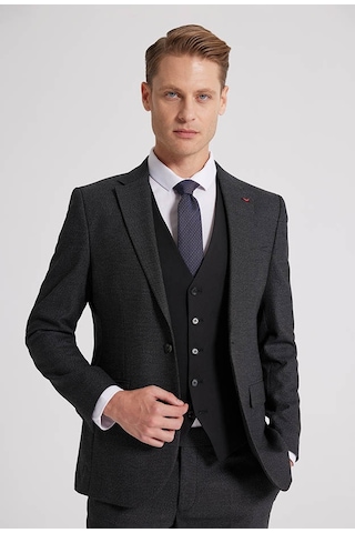 D's Damat Ds Damat Slim Fit Antrasit Armürlü Mono Yaka Tek Yırtmaçlı Astarlı Takim Elbise Kombinli 8HFY5ORTKMBN1 Antrasit