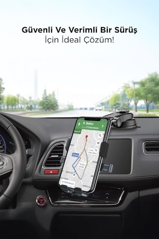 Torima Jx-048 Siyah Araç İçi Vantuzlu 360 Derece Telefon Tutucu